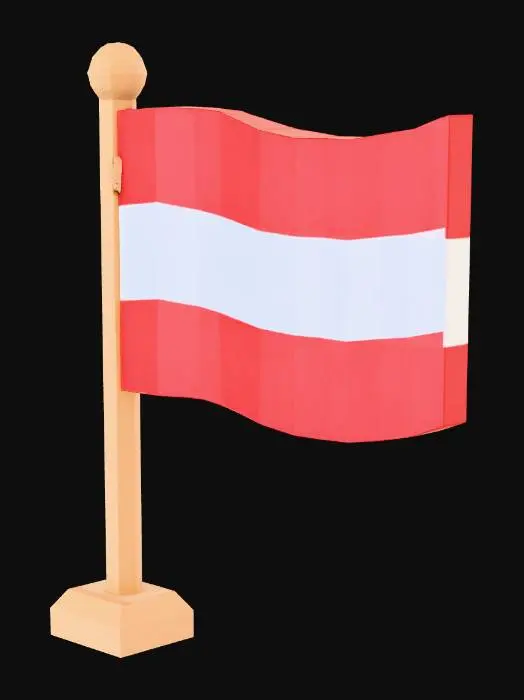 3D model for Austrian Flag Low Poly Art