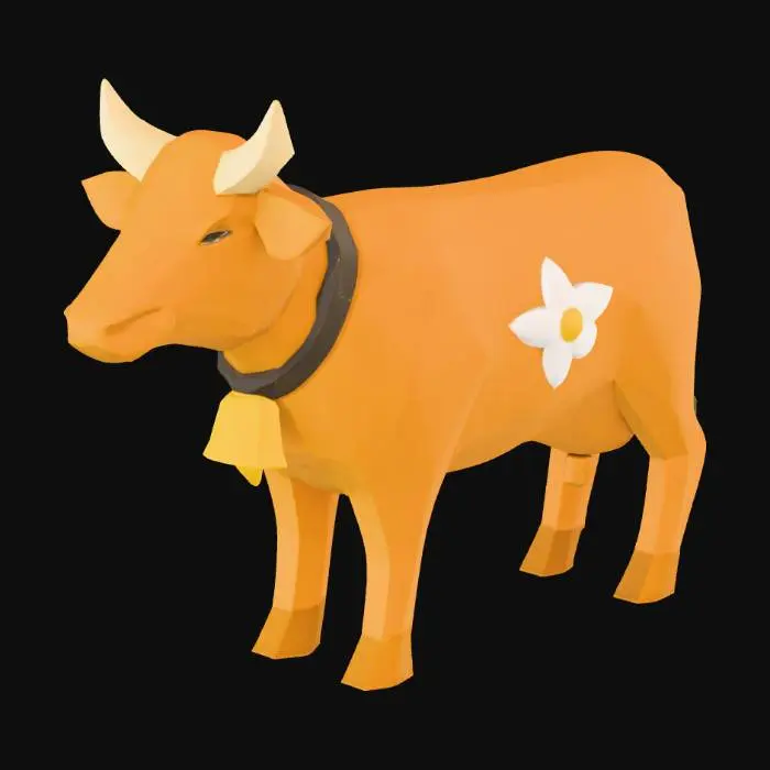3D model for Golden Geometric Cow