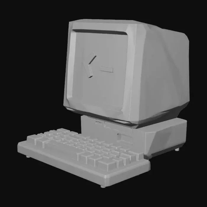 3D model for Retro Computer Icon