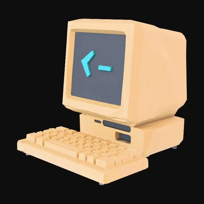 3D model for Retro Computer Icon