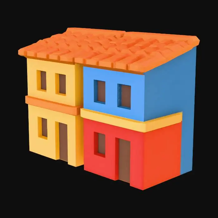 3D model for Colorful Block Houses