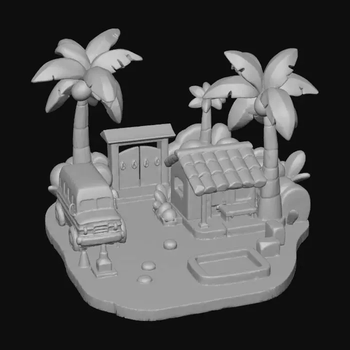 3D model for Tropical Oasis Retreat