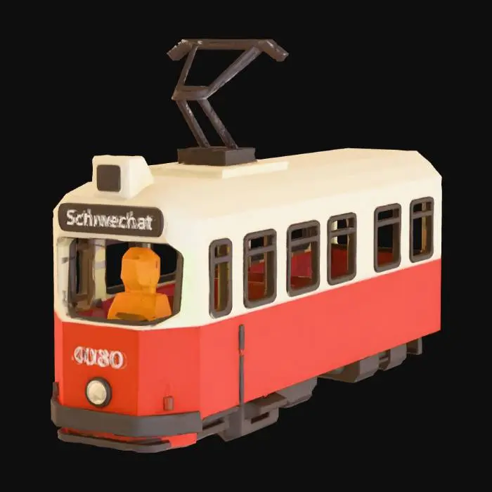 3D model for Red Vienna Tram 4080