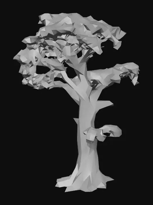 3D model for Large oak tree