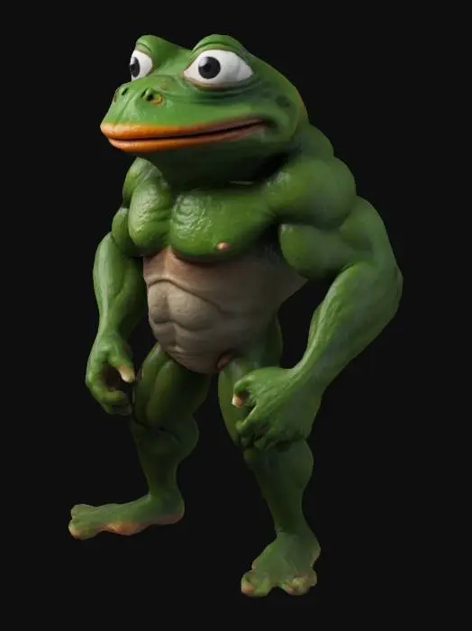 3D model for A muscular and scary pepe the frog