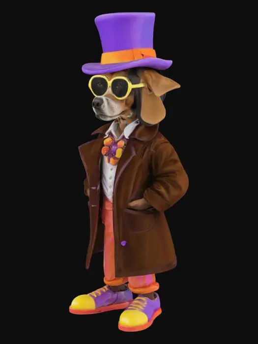 3D model for Snoop Dog dressed as Willy Wonka