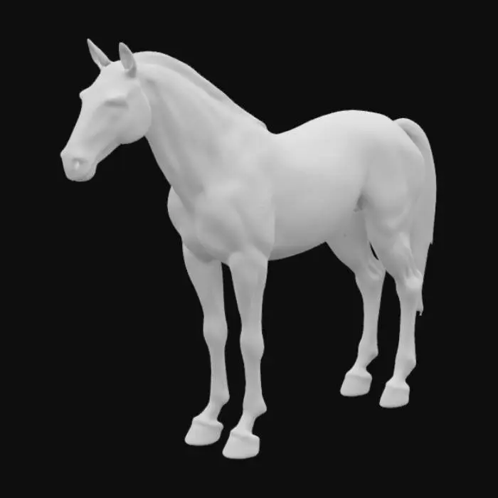 3D model for gypsy horse stand on 4 legs. without hair