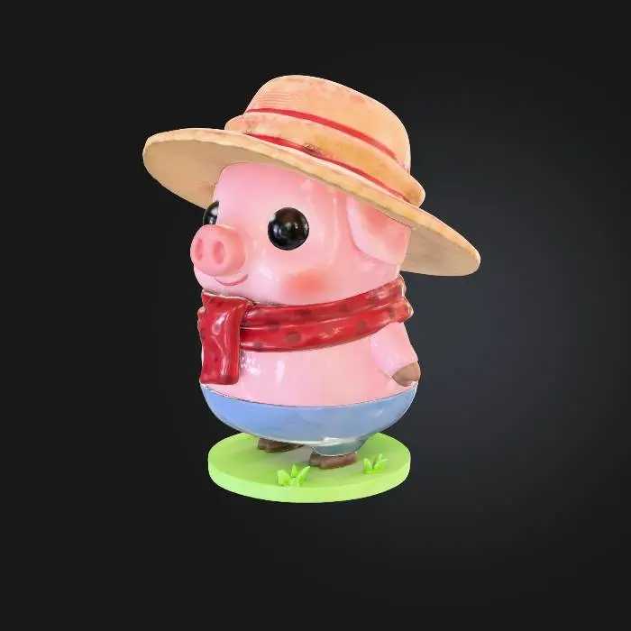 3D model for Pig in a Straw Hat