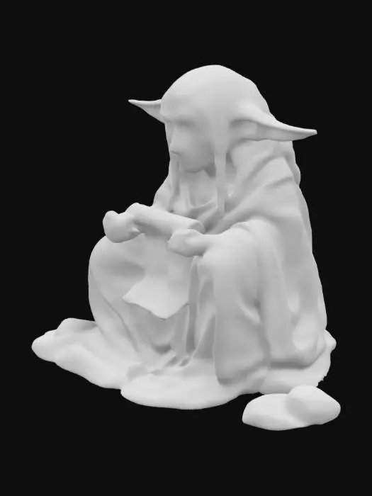 3D model for the Urru, a mystic from the Dark Crystal. Natural colors, character, wearing a shawl and a scribe