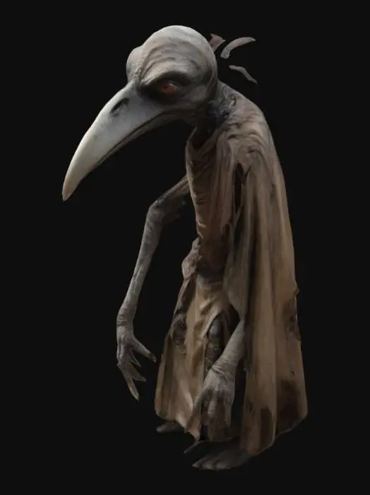 3D model for Skeksis Chamberlain from the Dark Crystal  highly detailed character dirty toned 