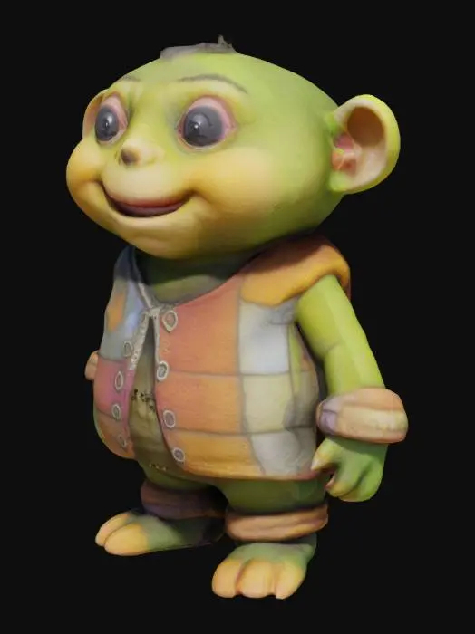 3D model for A podling from Jim Henson's Dark Crystal, dark shiny eyes, dwarf like 