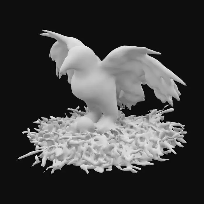 3D model for Eagle in Nest ultra realistic  