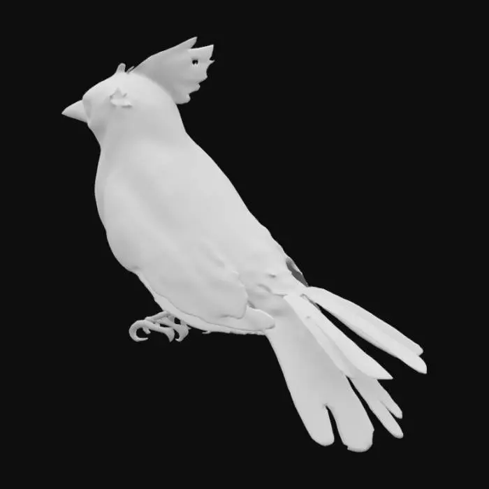 3D model for Blue Jay bird, ultra realistic 4K textures perched, high-rez highres 