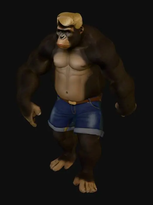 3D model for je voudrais un humanoid moitié Donald Trump moitié Gorille