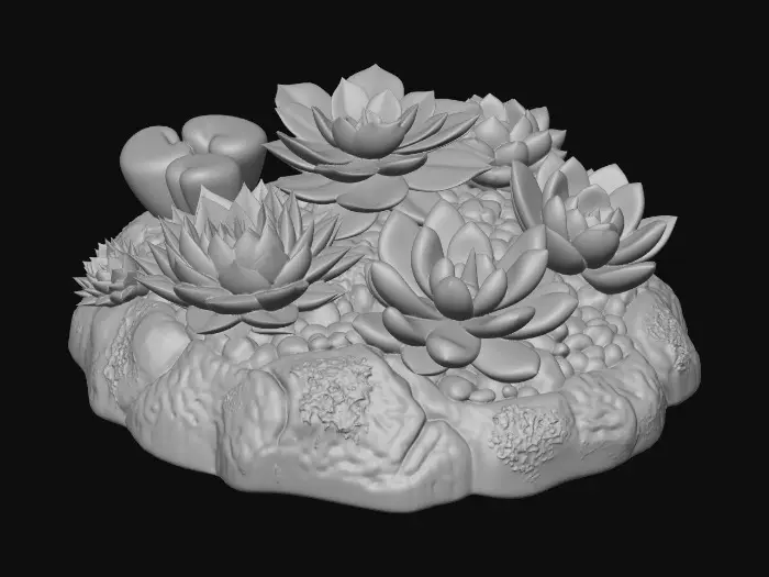 3D model for Colorful Succulent Arrangement