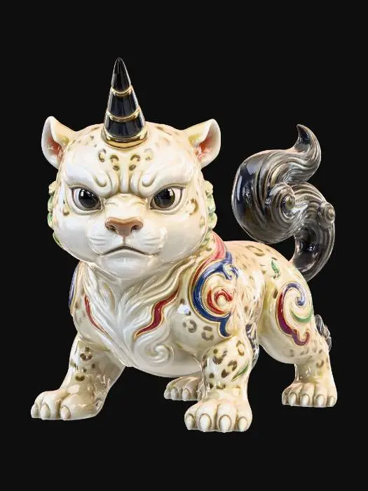 3D model for Leopard Unicorn Figurine