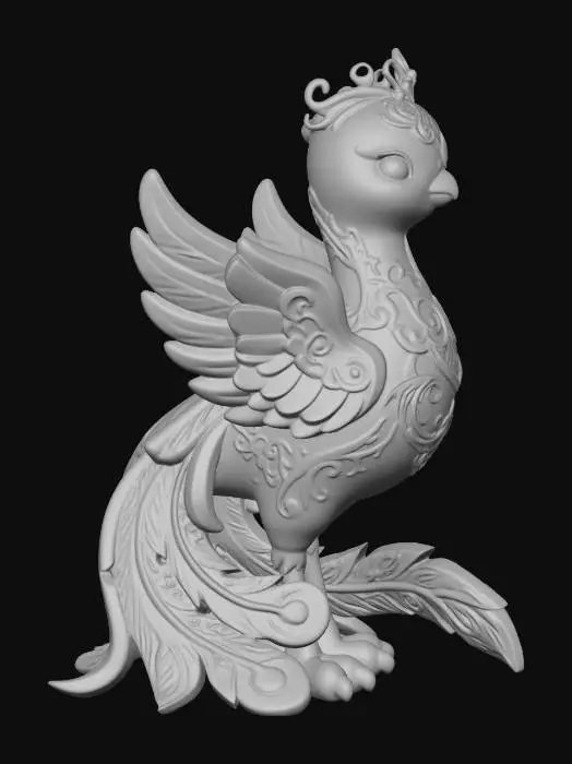 3D model for Emerald Crowned Parrot