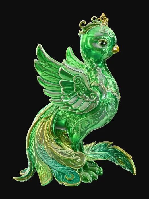 3D model for Emerald Crowned Parrot