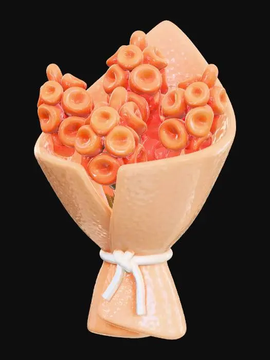 3D model for Orange Ceramic Bouquet