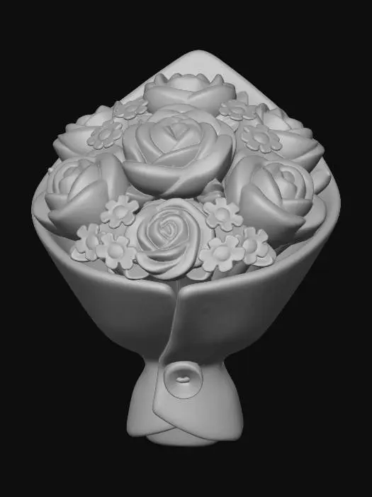 3D model for Paint-Splattered Rose Bouquet
