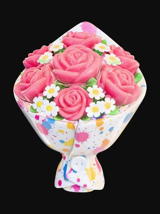 3D model for Paint-Splattered Rose Bouquet