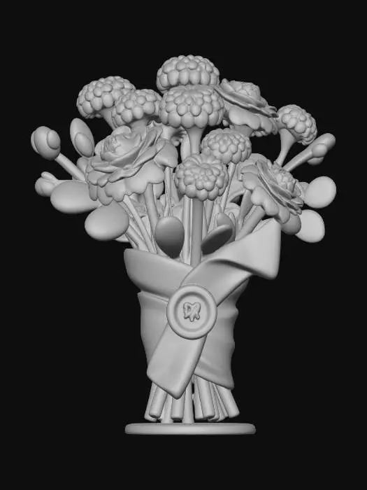 3D model for Paint-Splashed Bouquet