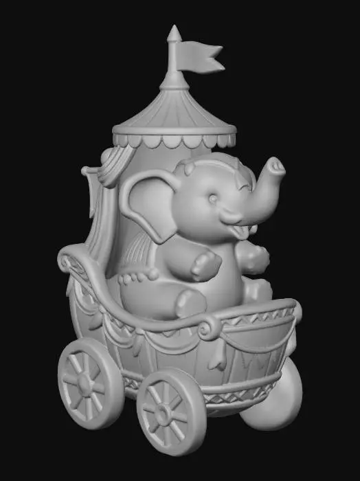 3D model for Circus Wagon Elephant
