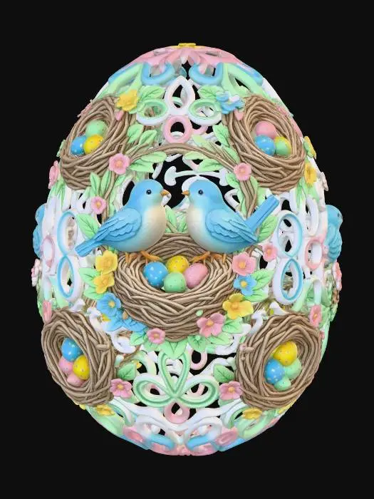 3D model for Bluebird Nest Easter Egg #EasterEgg2026#