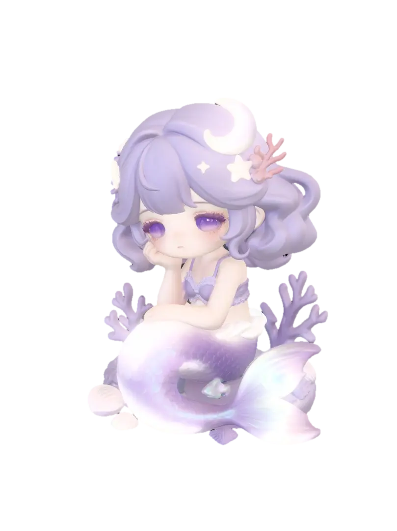 Moonlit Lavender Mermaid 3D model, vytvořený pomocí AI
