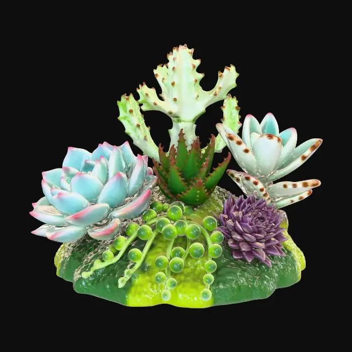 3D model for Succulent Garden Arrangement