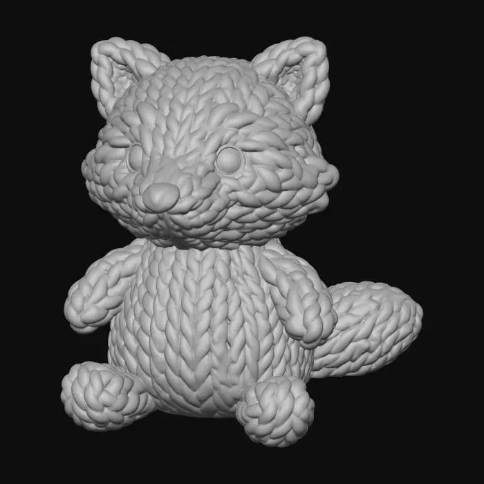 3D model for knitted raccoon