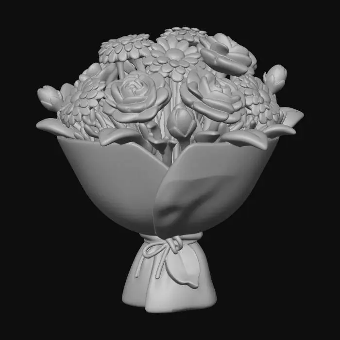 3D model for Ceramic Daisy and Succulent Bouquet
