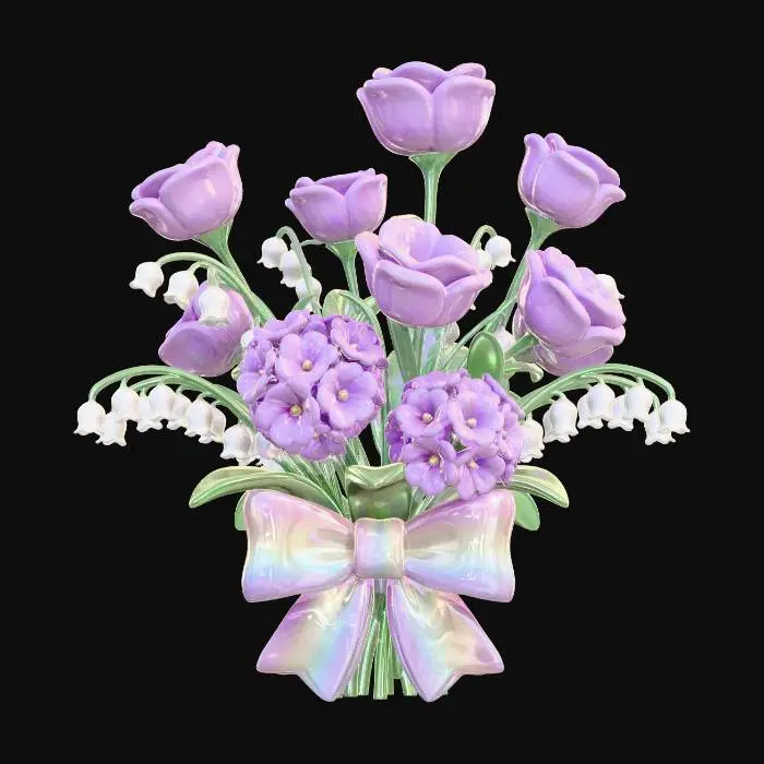 3D model for Iridescent Lavender Bouquet