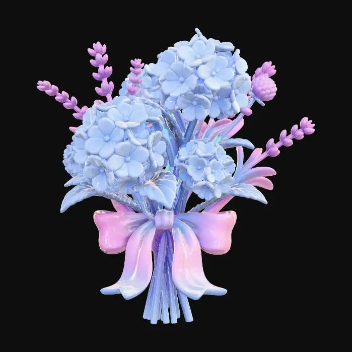 3D model for Pastel Hydrangea Bouquet