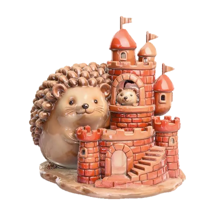 Hedgehog Castle 3D model, vytvořený pomocí AI