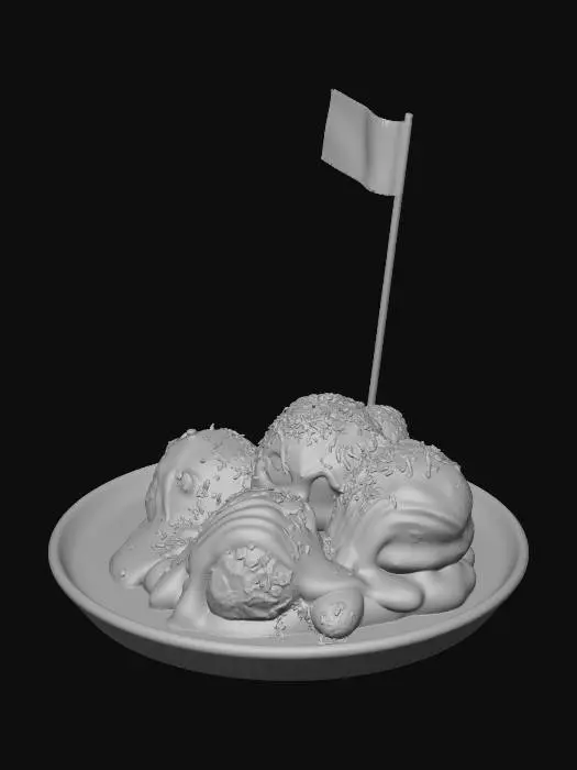3D model for Pistachio Chocolate Profiteroles