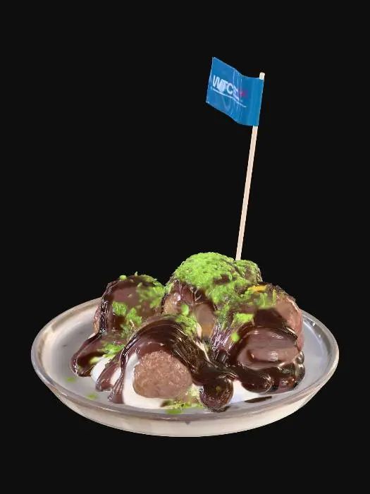 3D model for Pistachio Chocolate Profiteroles