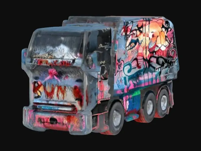3D model for Cyberpunk Graffiti Truck