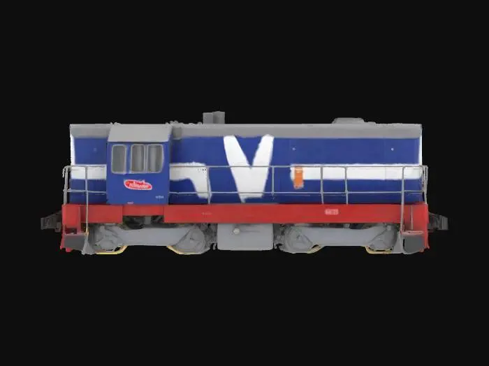 3D model for Train in Blue and Red