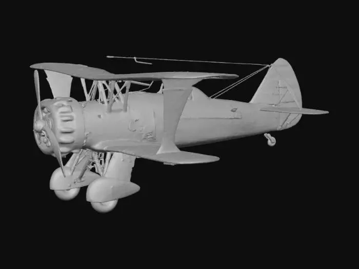 3D model for Biplane in Combat Scene