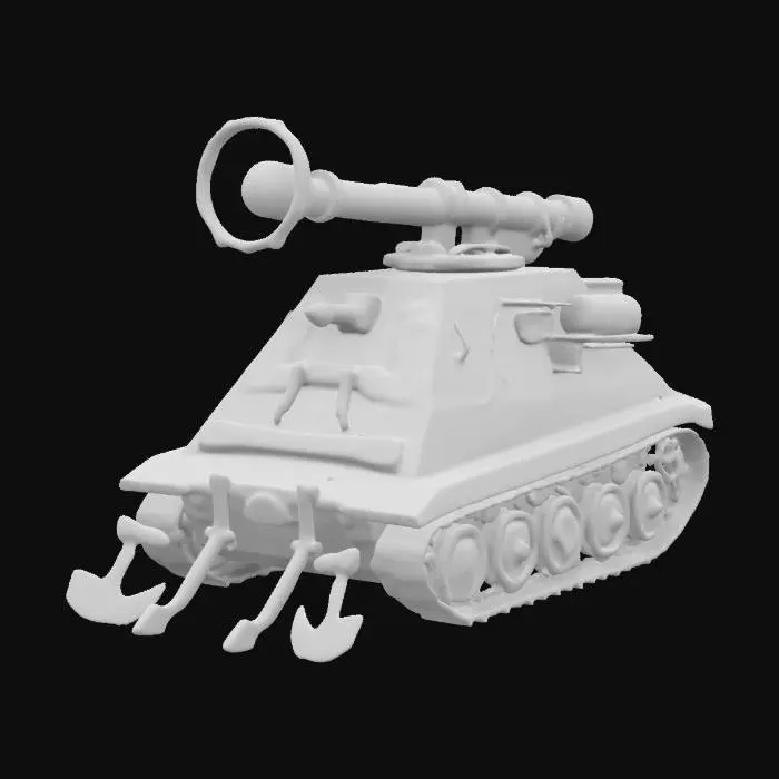 3D model for A viking nordic tank on large threads, viking style with giant balista on top of  it instead of turret, with two axes on the lower plate, blue and red colors with wood accents, good symethry, high detail, 4k textures, #ChronoForgeWeapon#