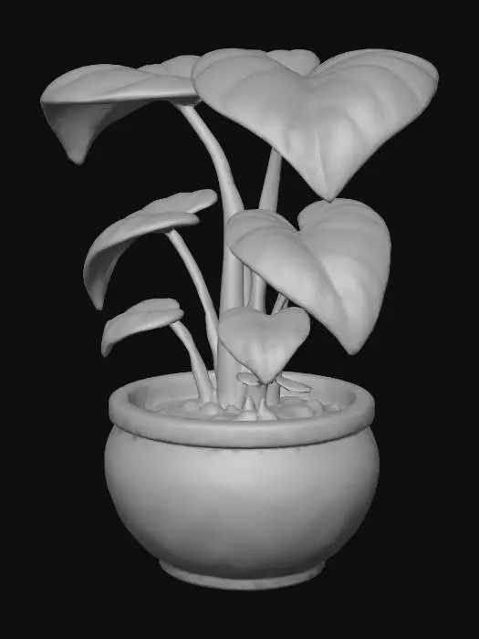 3D model for Lush Leaves in Planter