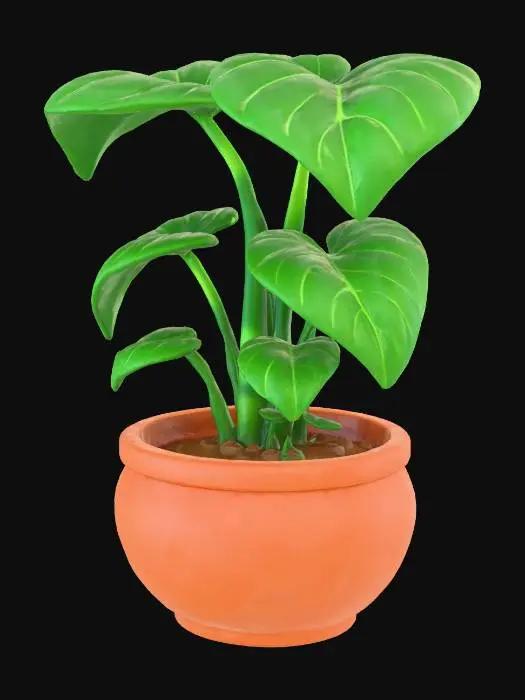 3D model for Lush Leaves in Planter