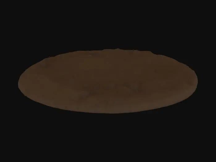 3D model for i need an round circle 13cm diameter, 4mm thick, with a unleveled soil