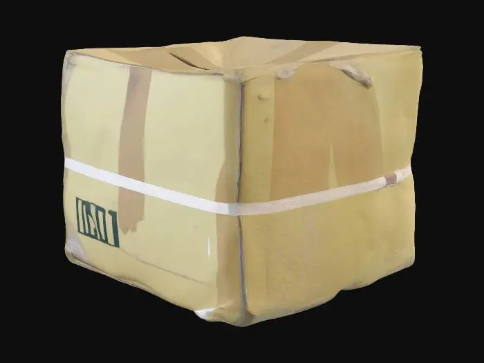 3D model for Damaged cardboard box