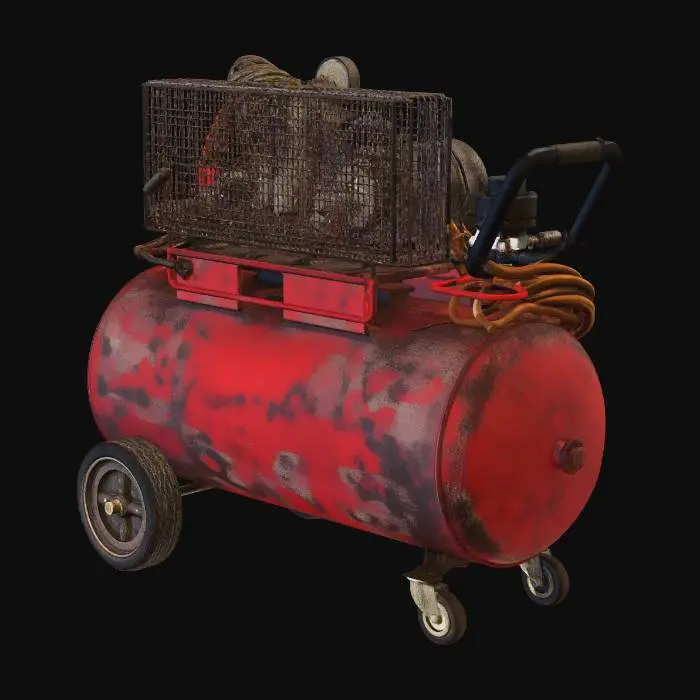 3D model for Vintage Red Air Compressor