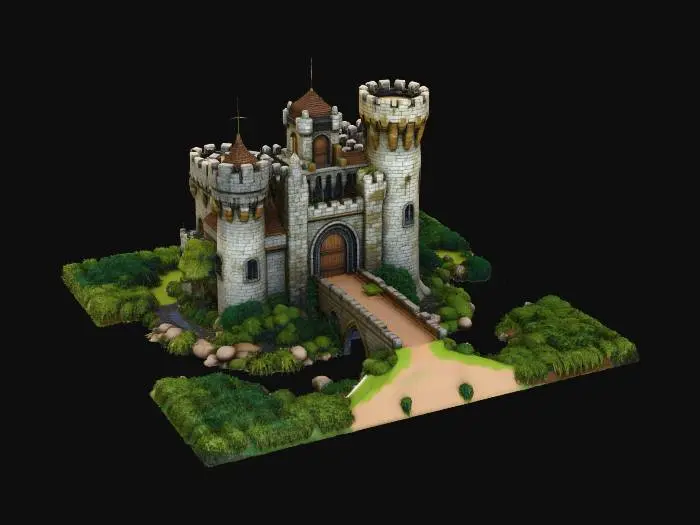 3D model for Enchanted River Castle