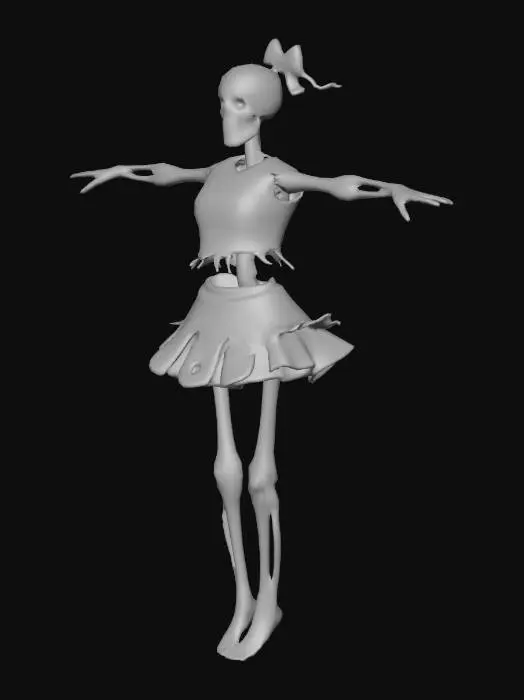 3D model for Spirit Cheerleader T Pose