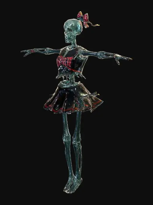 3D model for Spirit Cheerleader T Pose