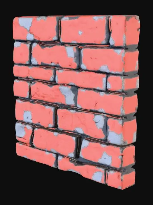 3D model for Colorful Brick Wall